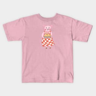 Pig with Pie Kids T-Shirt